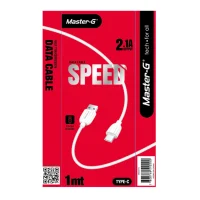Cable USB-C MasterG 1 Metro Cable USB Tipo C MasterG Cable MasterG MGCATC Cable USB-C Blanco Cable Carga Rápida USB-C