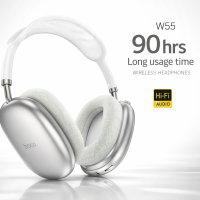 Audífonos Bluetooth Hoco W55 Plata Hoco W55 Over Ear Plata Audífonos Hoco W55 90 Horas Headset Bluetooth Hoco Plata Audífonos Inalámbricos Hoco W55