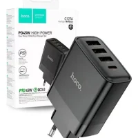 Hoco C127A Cargador 45W 4 Puertos USB-C PD Pared Negro