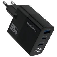 Cargador Rápido 65W MasterG USB-C con Pantalla Digital