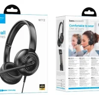 Audífonos Hoco W112 Headset Hoco W112 Audífonos Call Center Hoco Audífonos con micrófono 3.5mm Audífonos Hoco Negro