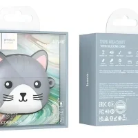 Audífonos Bluetooth Hoco EW46 Gris Audífonos Gato Hoco Gris Hoco EW46 TWS Gris Audífonos Bluetooth con Funda de Gato Gris Auriculares Hoco EW46 Gris