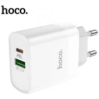Adaptador Dual Hoco C80A PD20W Carga Rápida Blanco