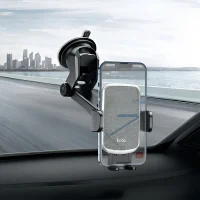 Soporte de Coche Hoco CA95 Soporte celular Hoco con ventosa Soporte smartphone Hoco CA95 Porta celular para automóvil Hoco Soporte telescópico Hoco Negro