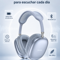 Auriculares Inalámbricos Hoco W35 Air Over Ear 45 Horas Azul Acero