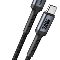 Cable Master-G USB-C a USB-C 240W Cable USB Tipo C 240W Master-G Cable USB-C 2 metros Negro Cable Power Delivery 240W Cable Antinudos Master-G