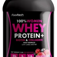 Proteína Whey Women Foodtech Frutos del Bosque 907g Proteína de Suero Foodtech Women con biotina y colágeno Whey Protein Women Foodtech sabor Frutos del Bosque Proteína para mujer Foodtech 907g Envase proteína Foodtech Women Frutos del Bosque