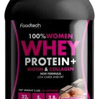 Proteína Whey Women Foodtech Chocolate Avellana 907g Proteína de Suero Foodtech Women con biotina y colágeno Whey Protein Women Foodtech sabor Chocolate Avellana Proteína para mujer Foodtech 907g Chocolate Avellana Envase proteína Foodtech Women Chocolate Avellana