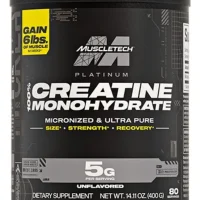 Creatina Monohidratada MuscleTech Platinum 400g Sin Sabor 80 Porciones