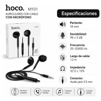 Audífonos Hoco M101 Crystal Negro Audífonos Hoco M101 Jack 3.5 mm Hoco M101 con Micrófono Integrado Audífonos con Cable Hoco M101 Negro Auriculares Hoco M101 Jack 3.5mm Hoco M101 Crystal Audífonos In Ear Audífonos Hoco con Micrófono y Control Hoco M101 Negro con Cable 1.2 Metros