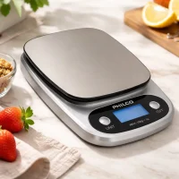 Balanza Digital Philco KS491 10 kg Balanza Philco KS491 Plateada Balanza Digital Cocina Philco 10 kg Balanza Philco con Pantalla Digital Pesa Digital de Alimentos Philco KS491 Balanza de Cocina 10 kg Philco