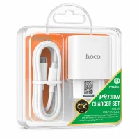 Cargador Hoco C76A Pro 30W Cargador USB-C Hoco PD30W Cargador de pared Hoco Cargador rápido USB-C Hoco Hoco C76A Pro con cable USB-C