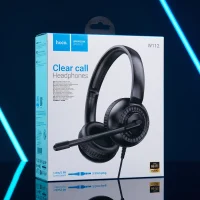Audífonos Hoco W112 con Micrófono 3.5mm para Call Center Negro