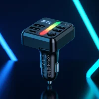 Cargador de Auto Hoco E89 Transmisor Bluetooth FM 45W Negro