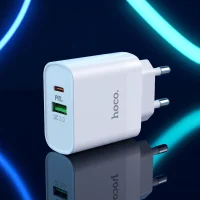 Adaptador Dual Hoco C80A PD20W Carga Rápida Blanco