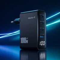 Cargador de Pared Master-G 100W Carga Rápida USB-C + USB-A Negro con Cable USB-C