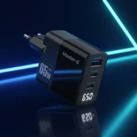 Cargador de Pared Master-G 65W Carga Rápida USB-C con Cable Negro