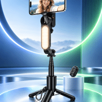 Bastón Selfie Trípode Bluetooth Hoco K90 con Control Negro