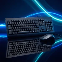 Kit Teclado y Mouse Genius KM-160 USB Negro Silencioso